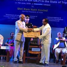 Dedication of Improved / Widened Udaipur – Sabroom Section of NH-08 from Km 55.00 to Km 128.71 in the state of Tripura by Hon’ble President of India Sh. Ram Nath Kobind on 7th June 2018 at Udaipur, Tripura.